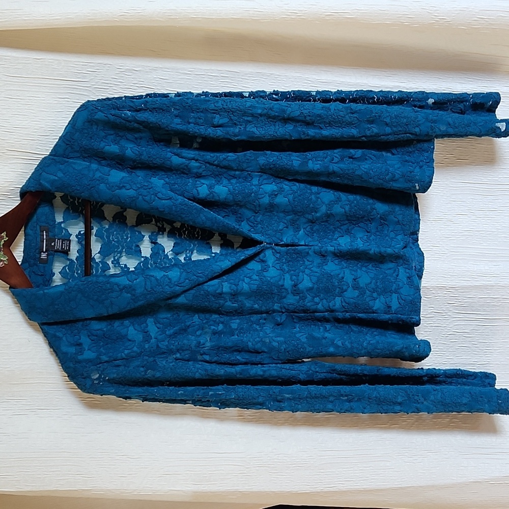 International concepts turquoise lace dress jacket